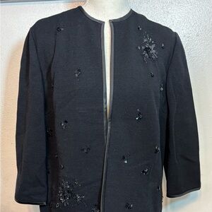 Chic Black Embellished Women's Blazer